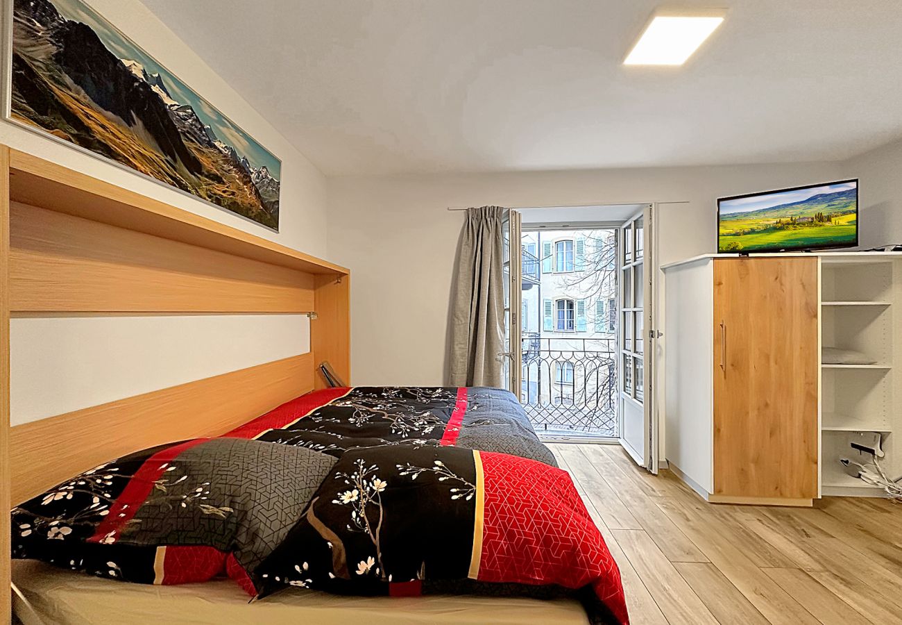 View of the cosy double bed